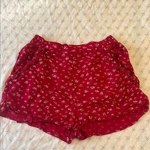 Kimchi Blue High Waist Red and White Relaxed Shorts